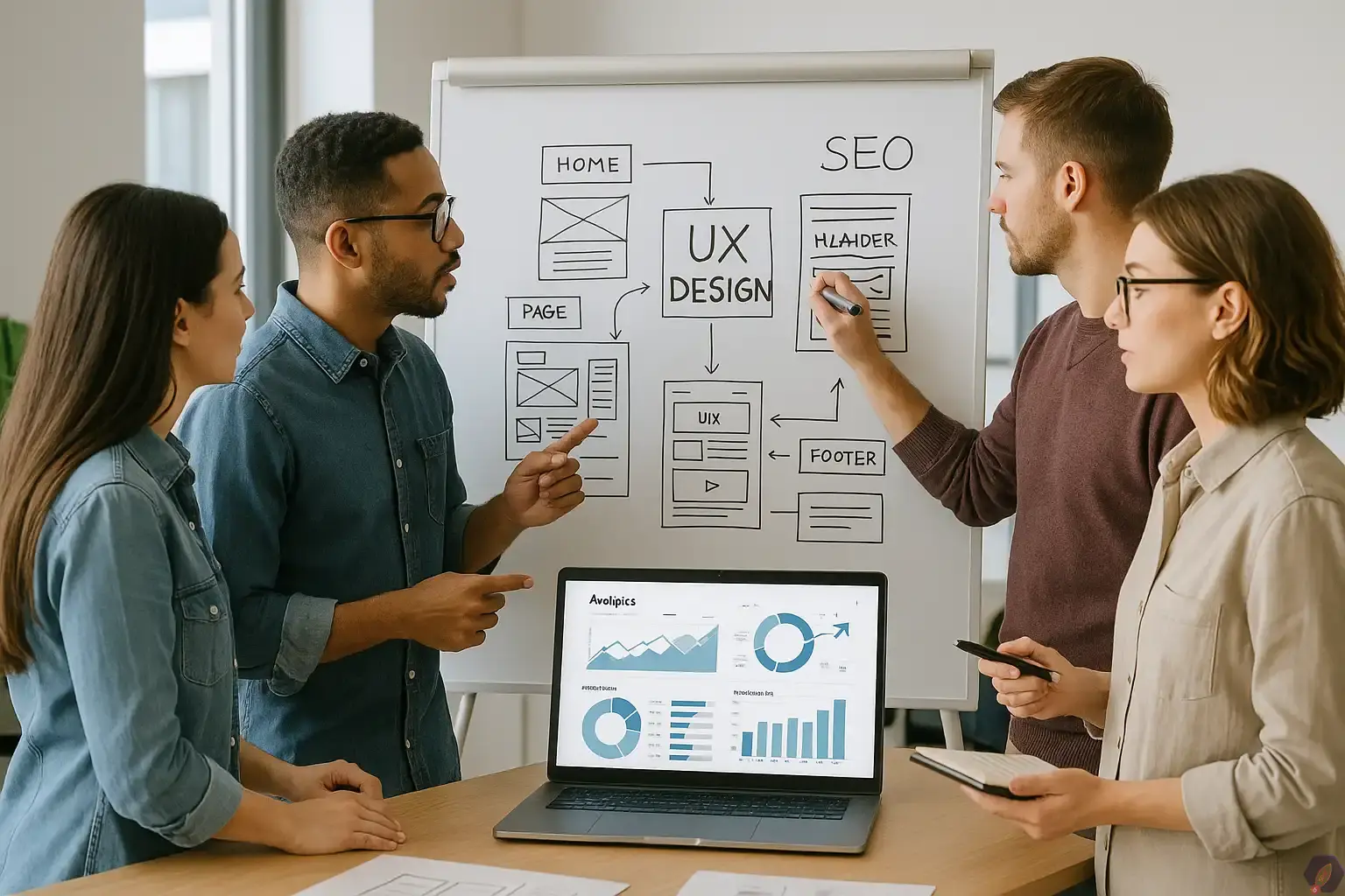 جلسه طراحی تجربه کاربری در شرکت بلد سئو | بلد سئو